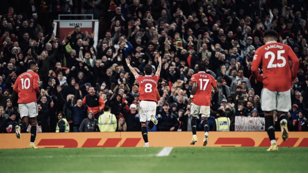 Fernandes celebrando el segundo gol