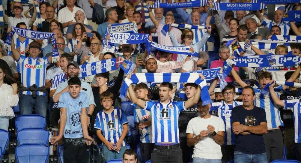 Fanáticos de la Real Sociedad durante un partido