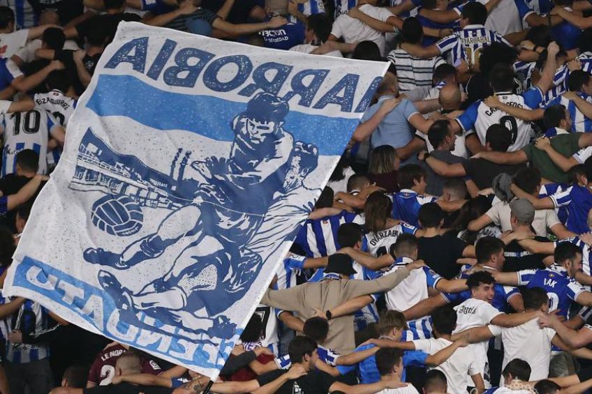 Fanáticos de la Real Sociedad durante un partido