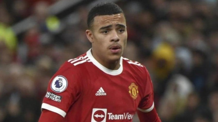 Mason Greenwood durante un partido con el United