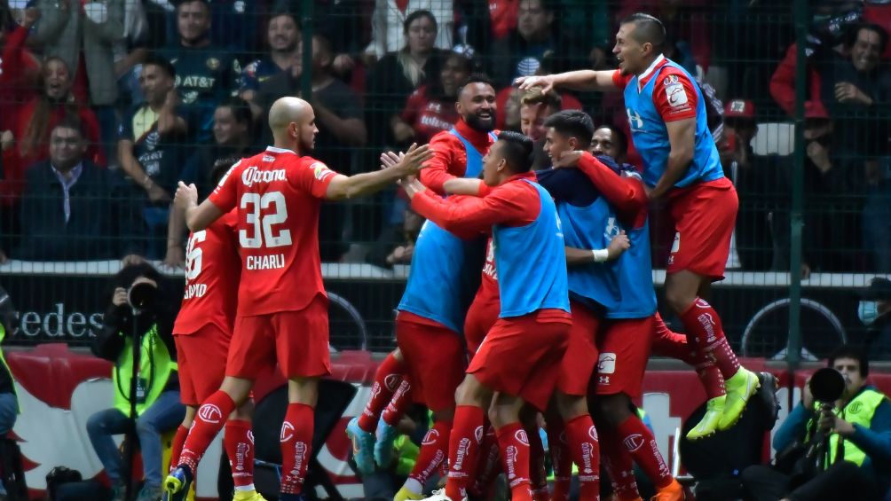 Toluca celebra uno de sus goles