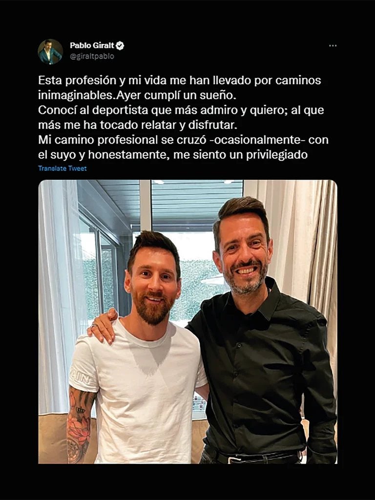 Pablo Girat agradeció a Lionel Messi