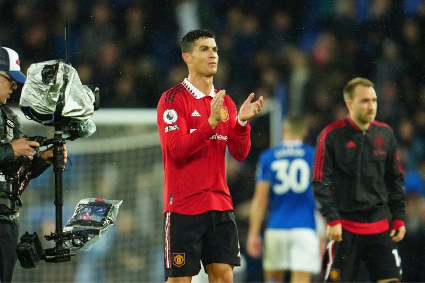 Cristiano Ronaldo tras un partido del Manchester United