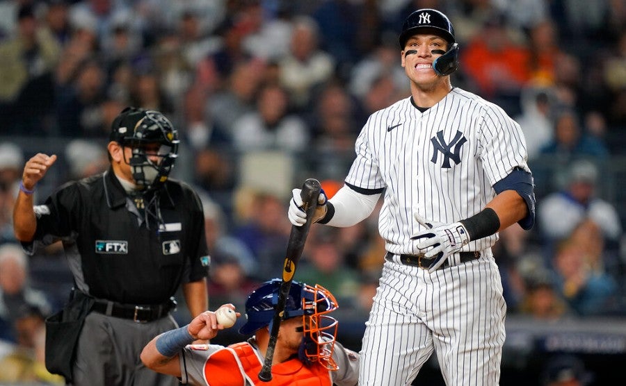 Aaron Judge tras ser ponchado