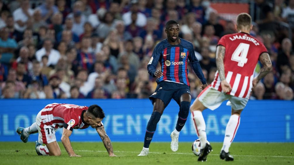 Dembélé en el encuentro ante el Bilbao