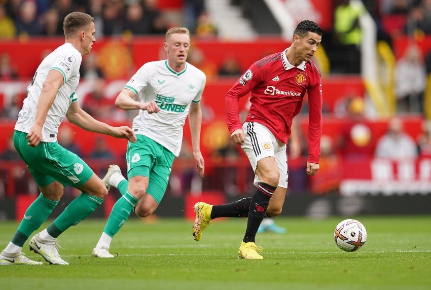 Cristiano Ronaldo en un partido del Manchester United