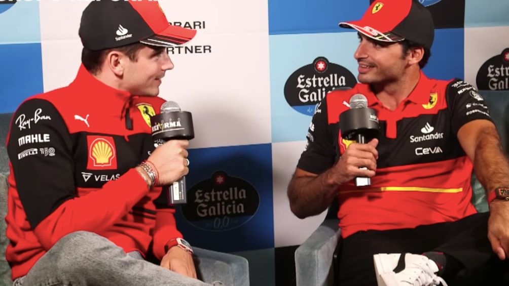 Carlos Sainz y Charles Leclerc previo al GP de México