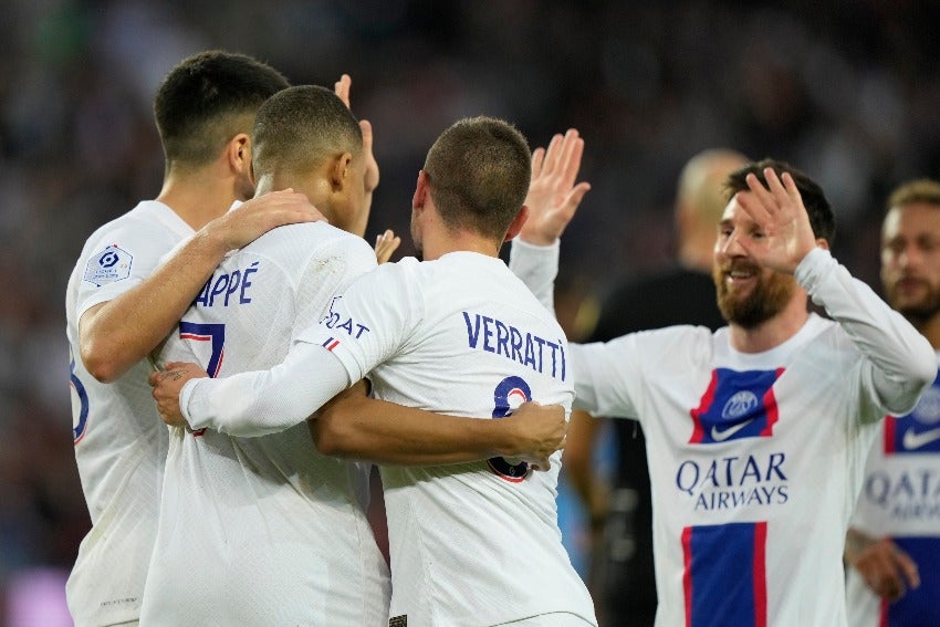 PSG en celebración de gol 