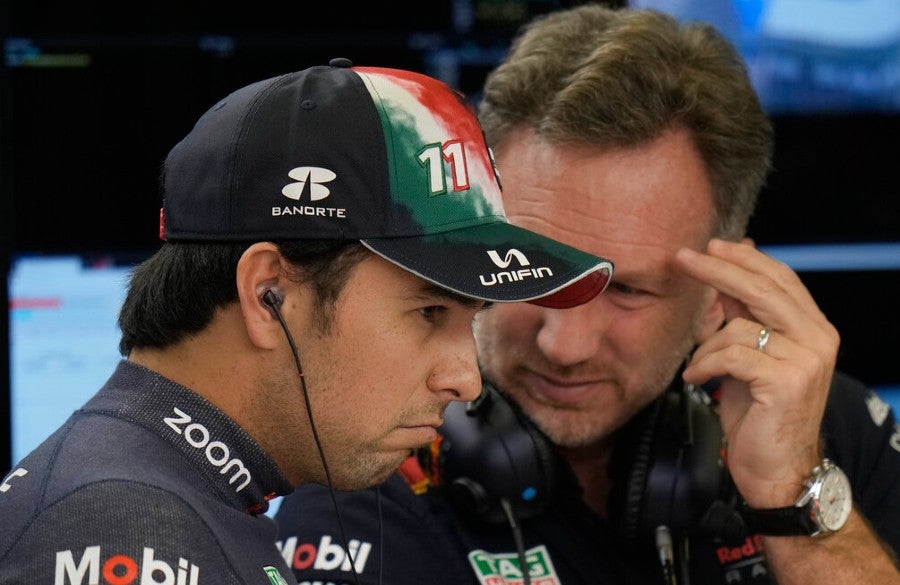 Pérez con Christian Horner