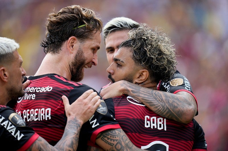 Jugadores de Flamengo en festejo