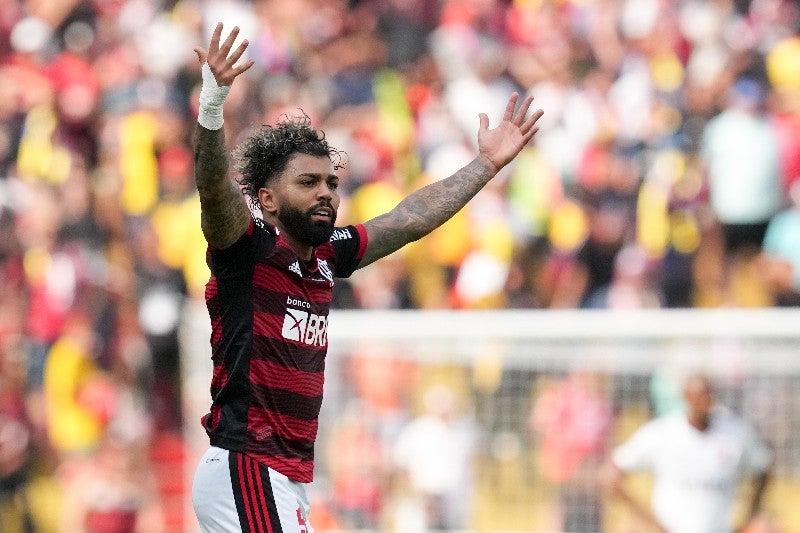 Gabigol en festejo de gol