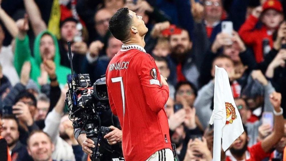 Cristiano Ronaldo tras anotar en Europa League