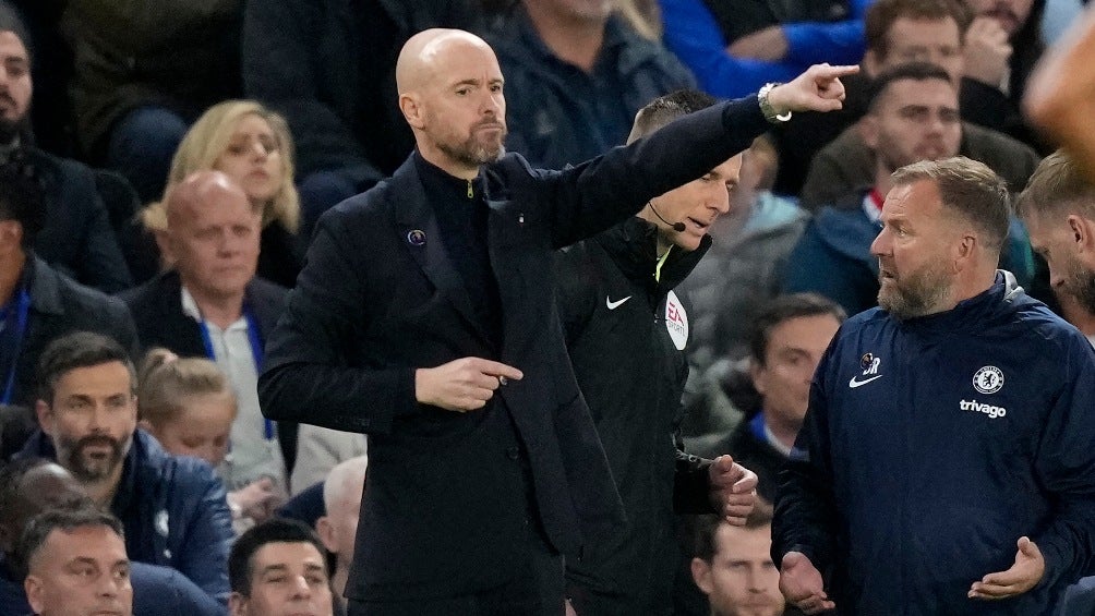 Ten Hag en un partido del United