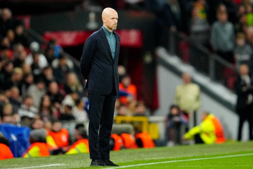 Ten Hag en un partido del United