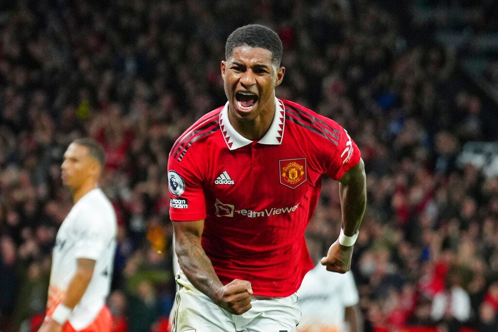 Marcus Rashford festeja su anotación