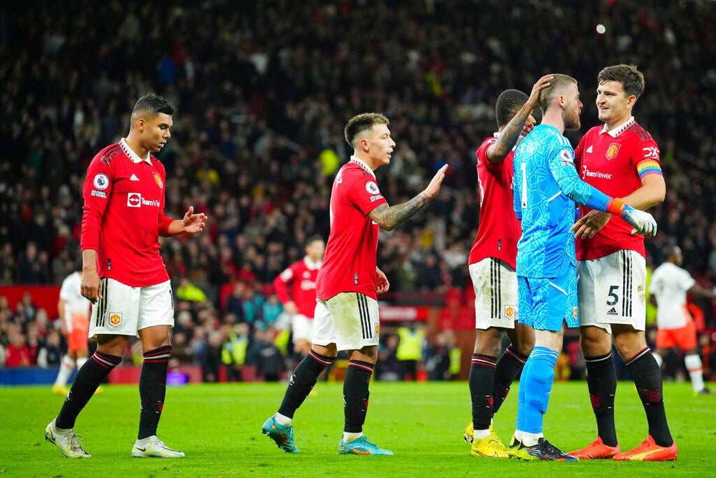 Jugadores del Manchester United en festejo