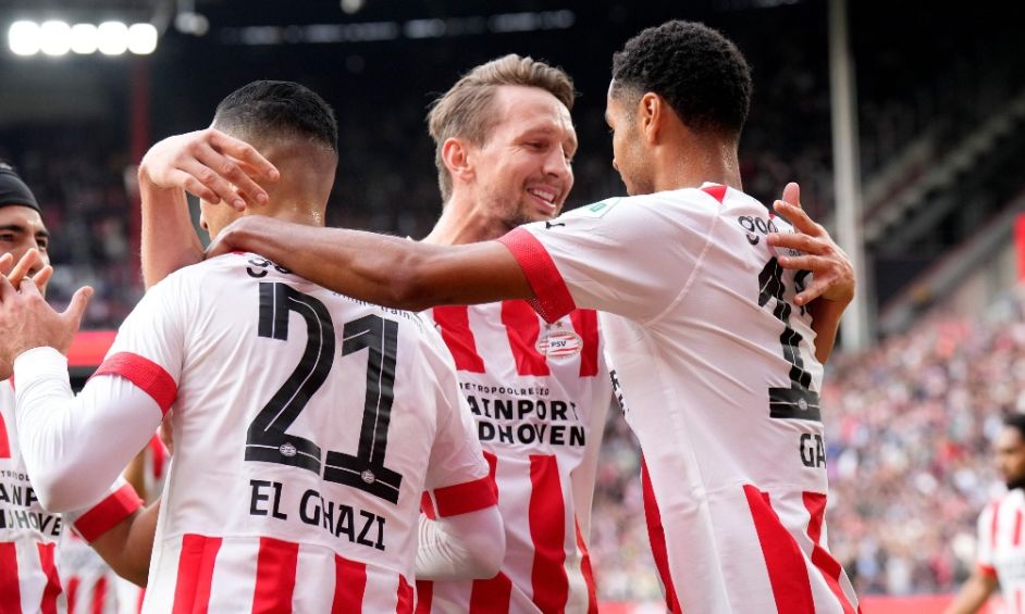 PSV en celebración de gol