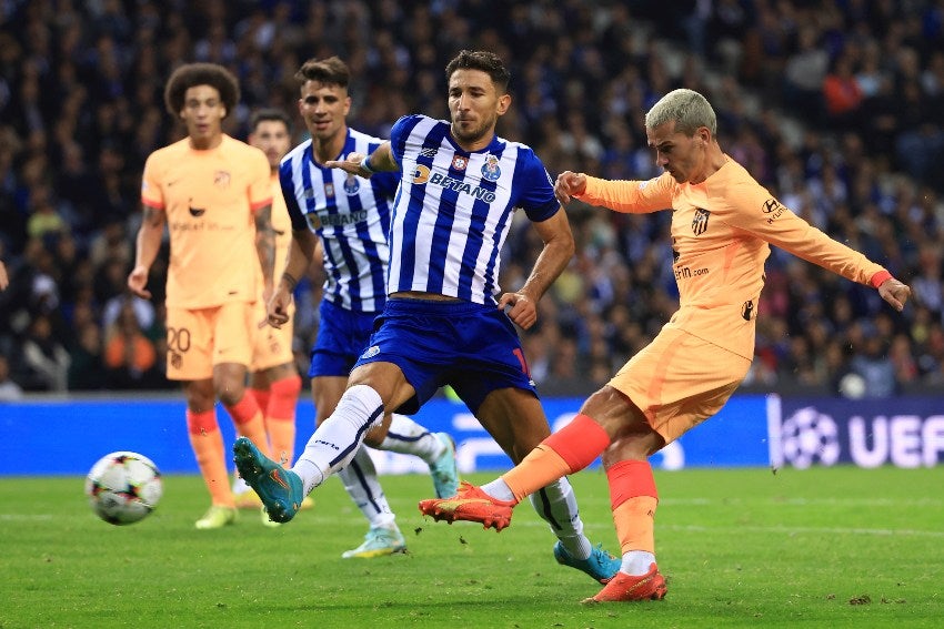 Griezmann en un partido del Atleti en Champions