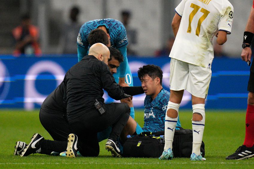 Heung Min Son durante un partido del Tottenham