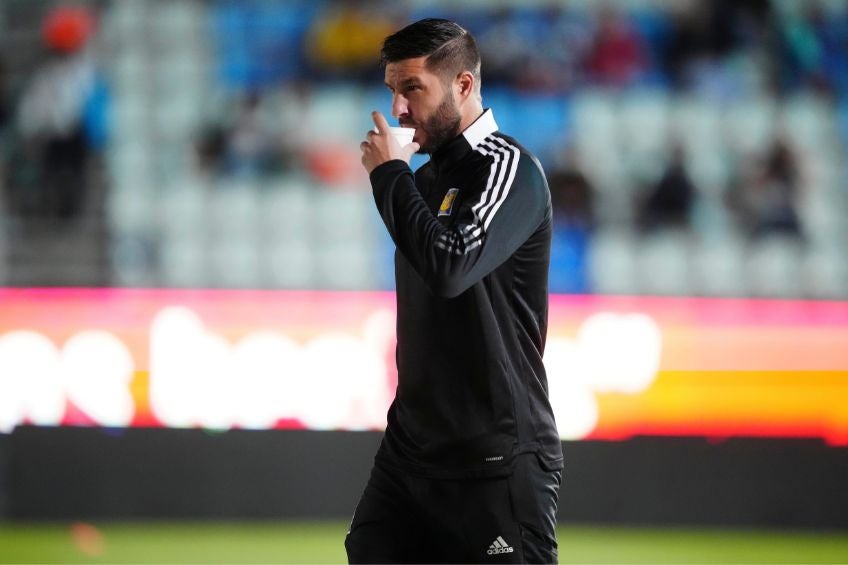 André-Pierre Gignac previo a un partido de Tigres