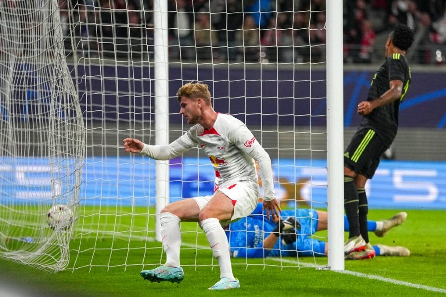 Timo Werner durante un partido con Leipzig