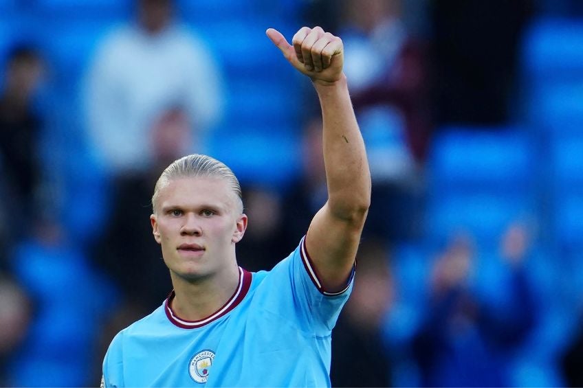 Erling Haaland durante un partido del Manchester City