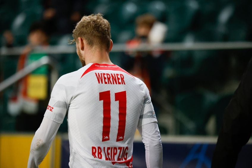 Timo Werner durante un partido del Leipzig