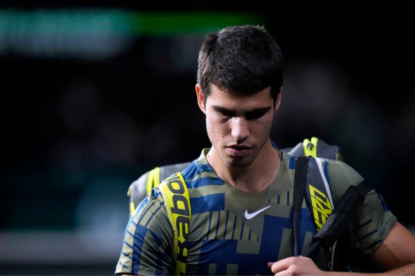 Carlos Alcaraz tras un partido de tenis