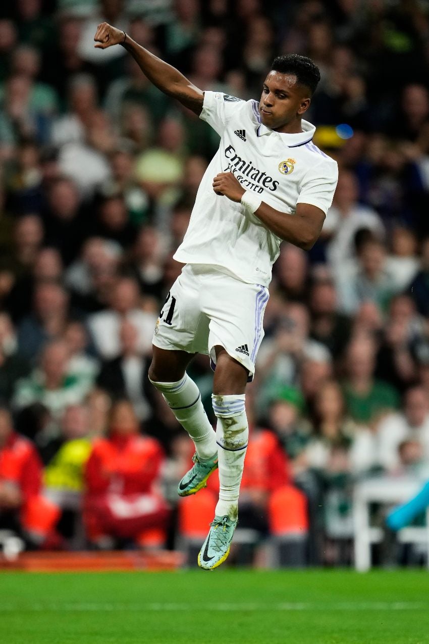 Rodrygo celebrando un gol con el Real Madrid