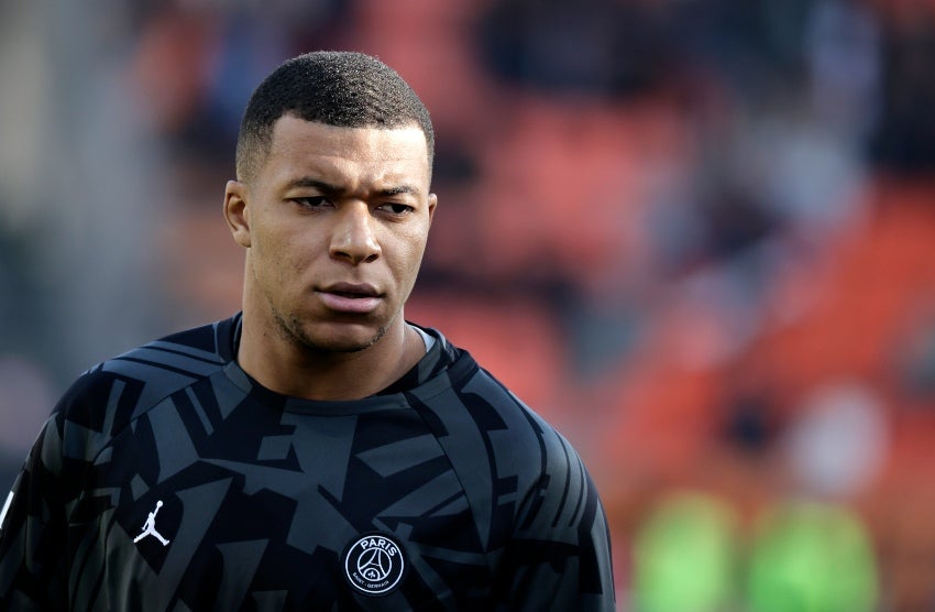 Mbappé en un partido de PSG