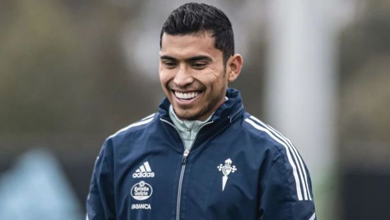 Orbelín Pineda entrenando con el Celta 