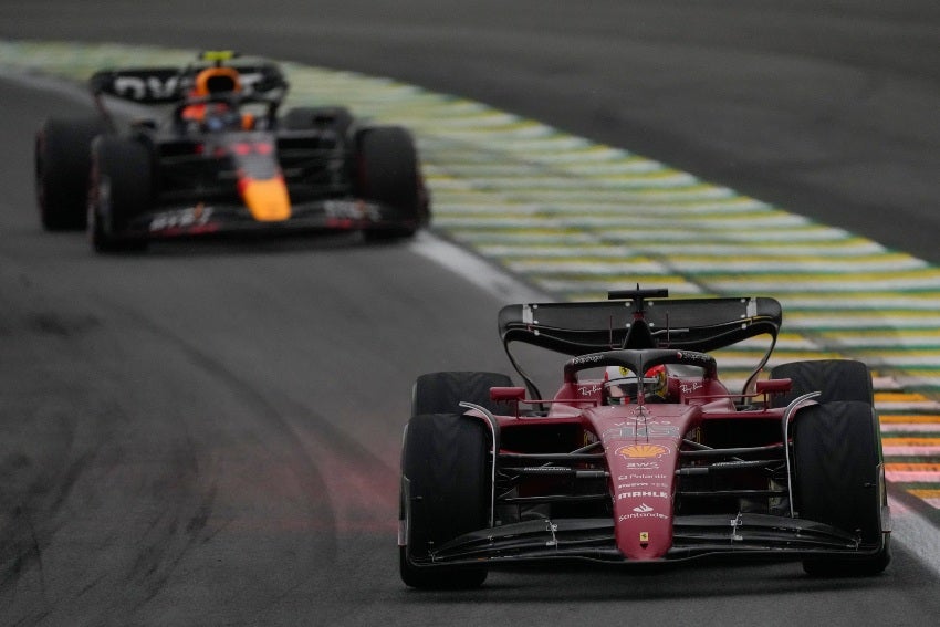 Checo y Leclerc en el GP de Brasil