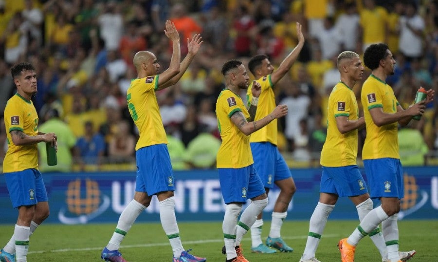 Jugadores de Brasil después de partido