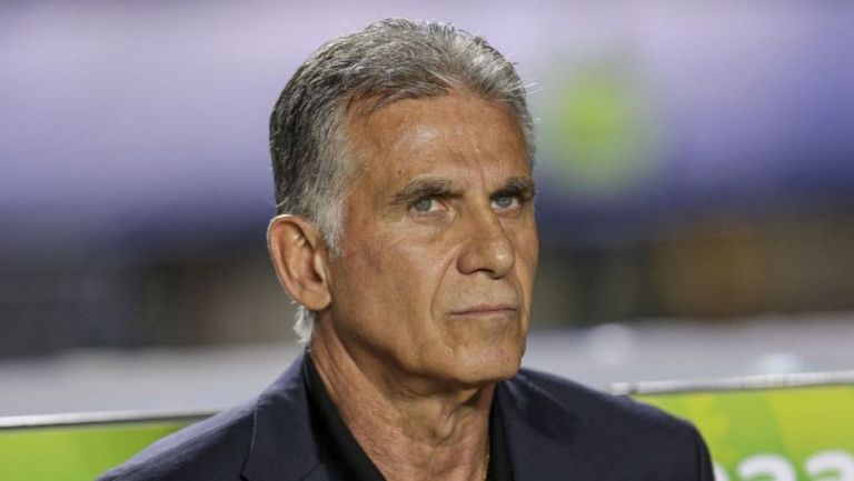 Carlos Queiroz durante un partido de Colombia 