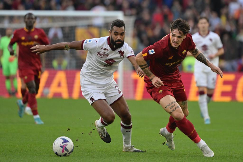 Zaniolo durante el partido 