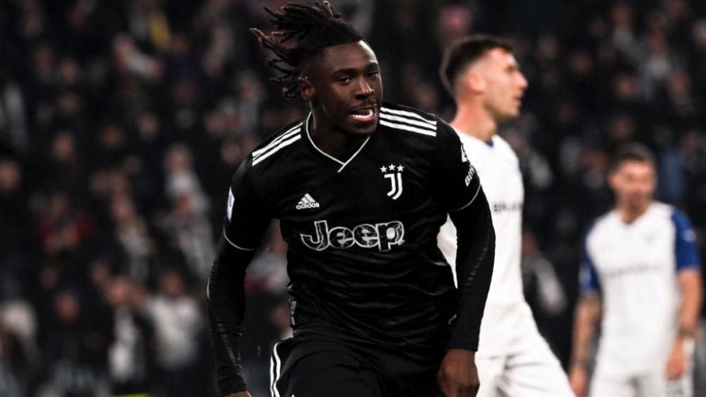 Moise Kean tras anotar ante la Lazio 