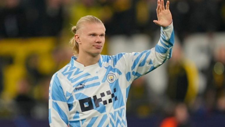 Erling Haaland tras un partido del Manchester City 