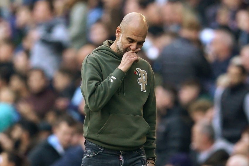 Guardiola en un juego del City