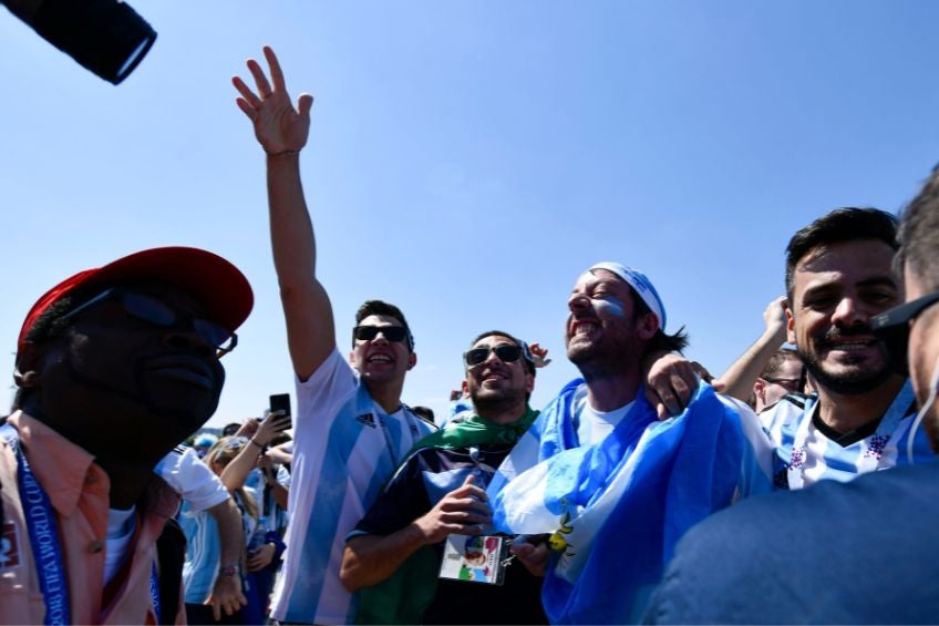 Aficionados de Argentina previo a un partido