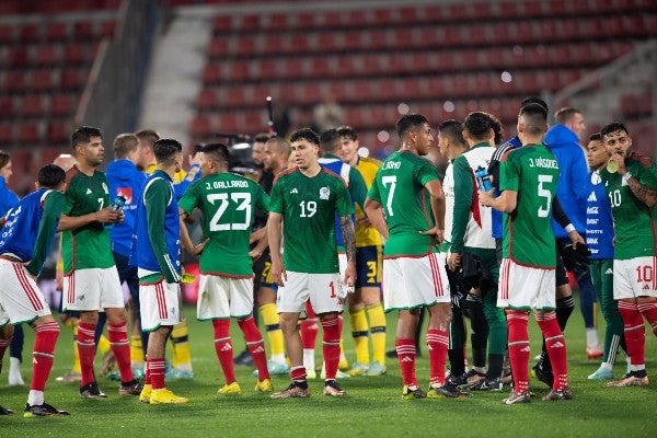 Selección Mexicana durante partido vs Suecia