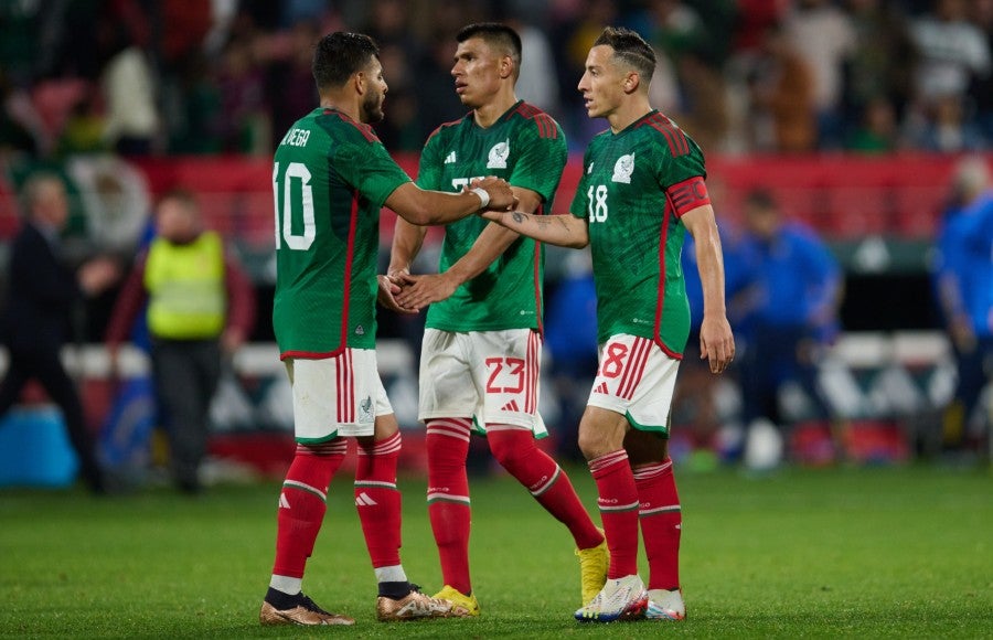 Selección Mexicana durante partido amistoso