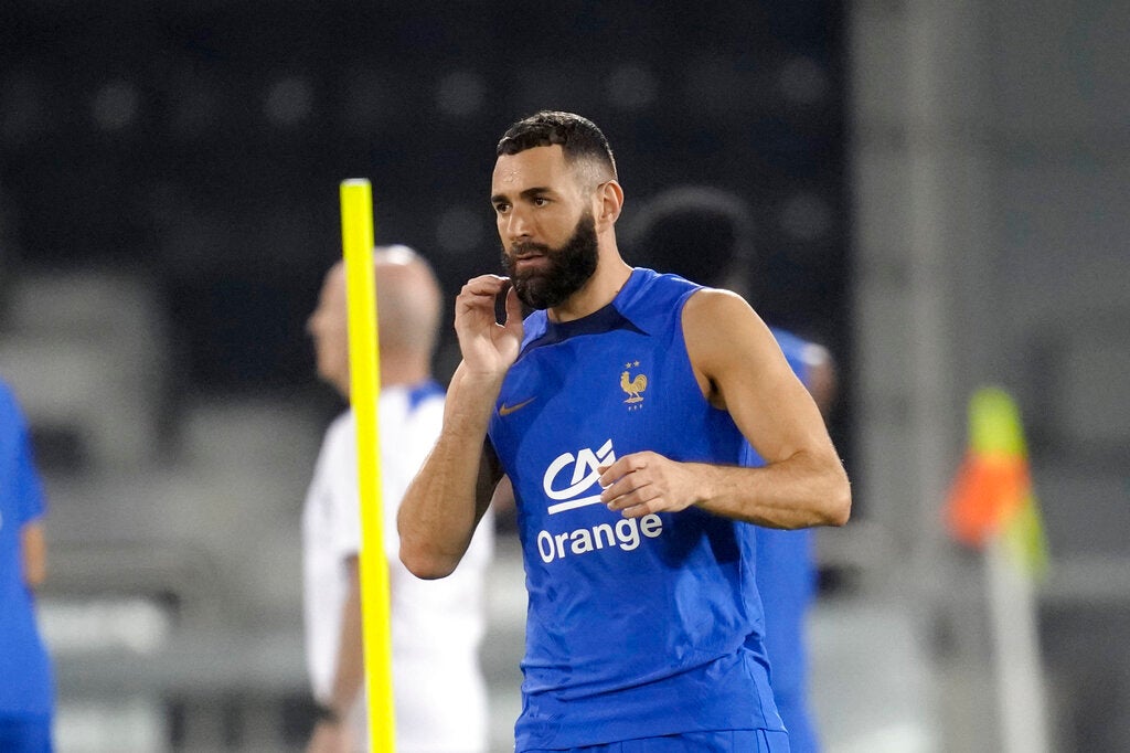 Karim Benzema en un entrenamiento