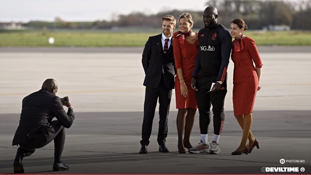 Lukaku en su llegada a Qatar