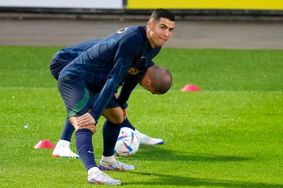 Cristiano Ronaldo en un entrenamiento con la Selección de Portugal
