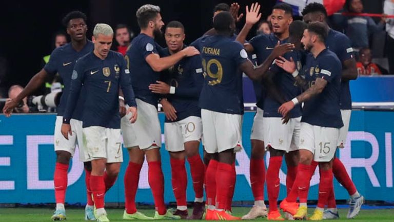 La selección de Francia durante amistoso