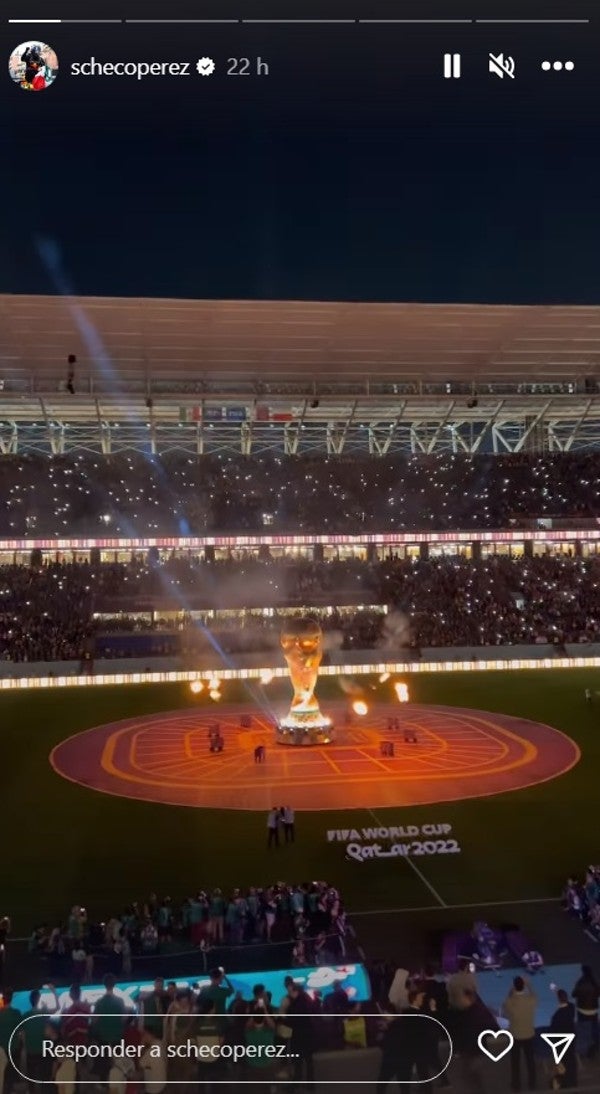 Checo Pérez como aficionado en Qatar 2022