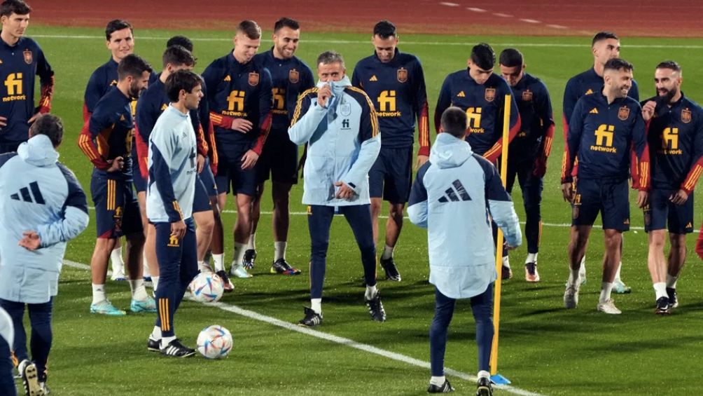 España en entrenamiento durante la Copa del Mundo