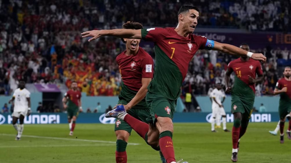 Cristiano Ronaldo festeja su quinto gol en Mundiales