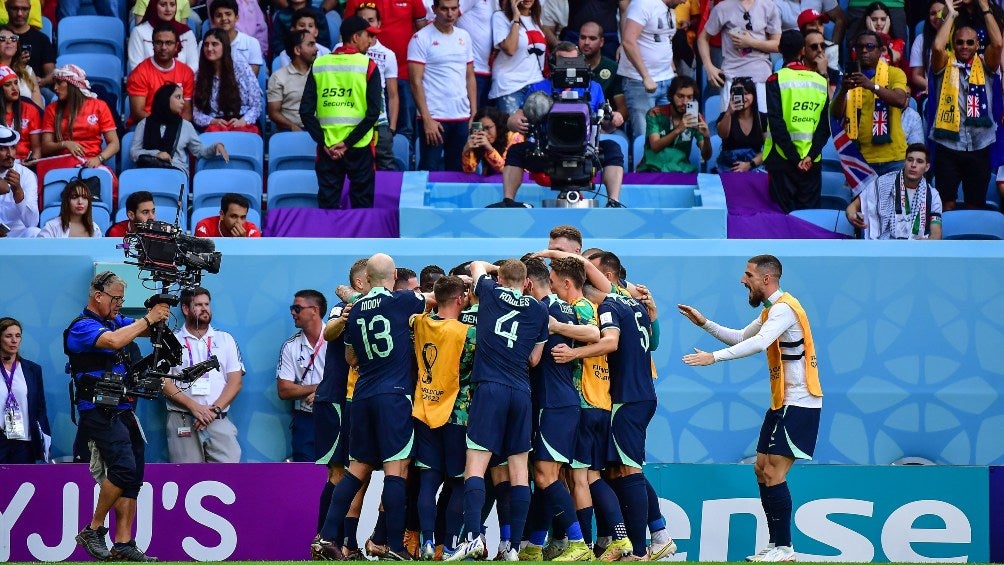 Australia en celebración de gol