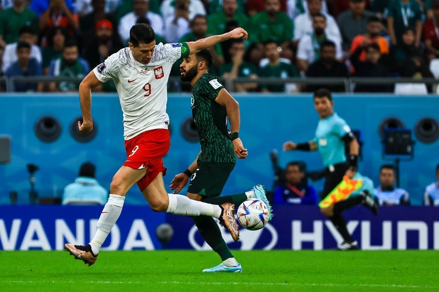 Robert Lewandowski en el partido ante Arabia Saudita